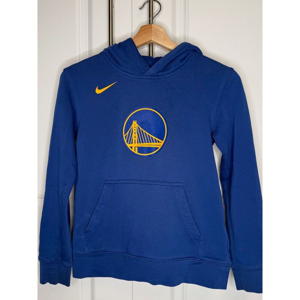 Nike Golden State Warriors Hoodie Youth Medium 10/12 Blue NBA Pullover